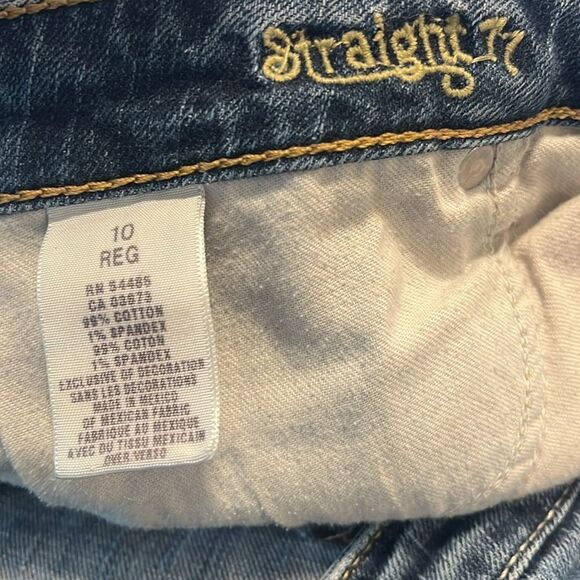 WOMEN’S SIZE 10 REG AMERICAN EAGLE DISTRESSED STRAIGHT 77 JEANS - Picture 7 of 10